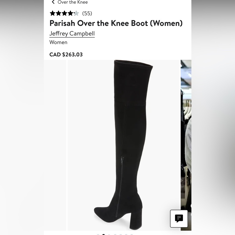 Jeffrey Campbell Black Parisah Suede Over the Knee Boots